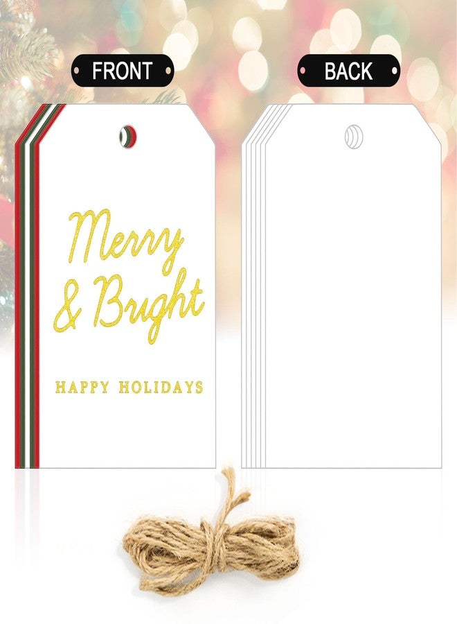 Yoshiky Christmas Gift Tags for Presents- 48 Pcs Beautiful Modern Merry Christmas Name Paper Labels with String Attached Stickers, Xmas Holiday Gift Tag Vintage - Image 2